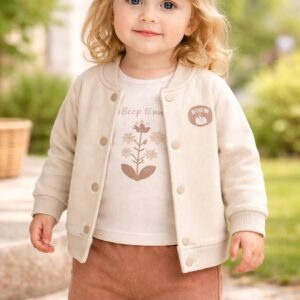 Kız Çocuk Bron To Be Yazılı Kolej Ceketli 3 Parça Takım, Kız Giyim, Vizon Renkli