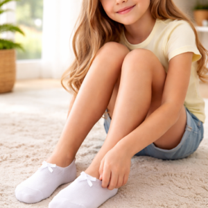 Kız Çocuk Fiyonk Baskılı Silikon Destekli Toledo Bab Bet Çorap, Kız Giyim, Renkli ve Rahat