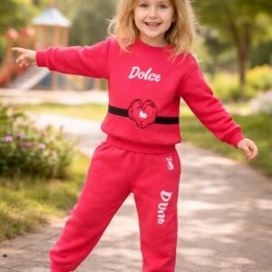 Fuşya renkli kız çocuk takım seti 2-5 yaş sweat ve eşofman altı rahat ve dayanıklı