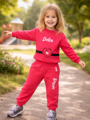 Fuşya renkli kız çocuk takım seti 2-5 yaş sweat ve eşofman altı rahat ve dayanıklı