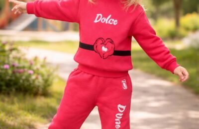 Fuşya renkli kız çocuk takım seti 2-5 yaş sweat ve eşofman altı rahat ve dayanıklı