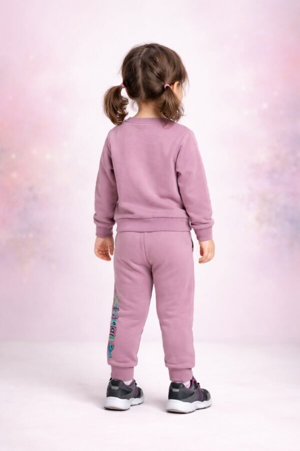 Kız Çocuk Mor Takım Uzun Kollu Sweat ve Pantolon, Rahat ve Şık Tasarım - Gorsel 4