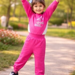 Kız Çocuk Pembe Takım Sweat ve Alt, rahat ve şık çocuk giyim, hareket özgürlüğü sağlayan set