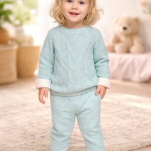 Kız Çocuk Triko Takım Yeşil 1 Yaş Kazak ve Alt Parça, Rahat ve Şık Giyim