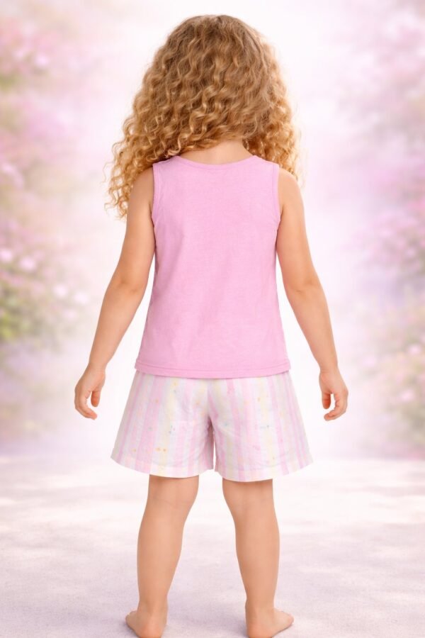 Kız Çocuk Unicorn Baskılı Dreamer Yazılı Kolsuz Pijama Takımı - Kız Çocuk Giyim - Gorsel 4