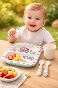 Melamin Arabalar Desenli Bebek Maması Kasesi - Unisex Mama Kabı