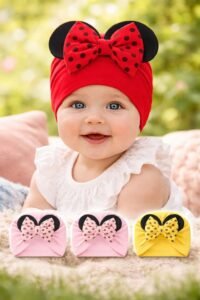 Mickey Mouse Desenli Kız Çocuk Penye Bone