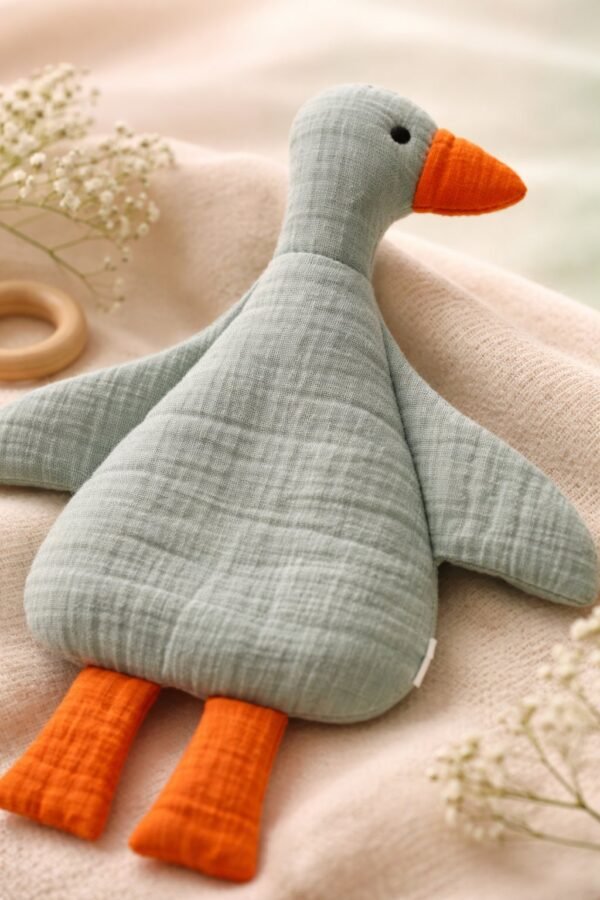 Müslin Kumaş Ördek Uyku Arkadaşı Unisex Bebek Uyku Oyuncakları Doğal Rahat Yumuşak - Gorsel 3