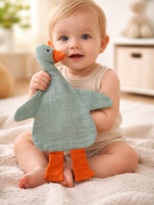 Müslin Kumaş Ördek Uyku Arkadaşı Unisex Bebek Uyku Oyuncakları Doğal Rahat Yumuşak