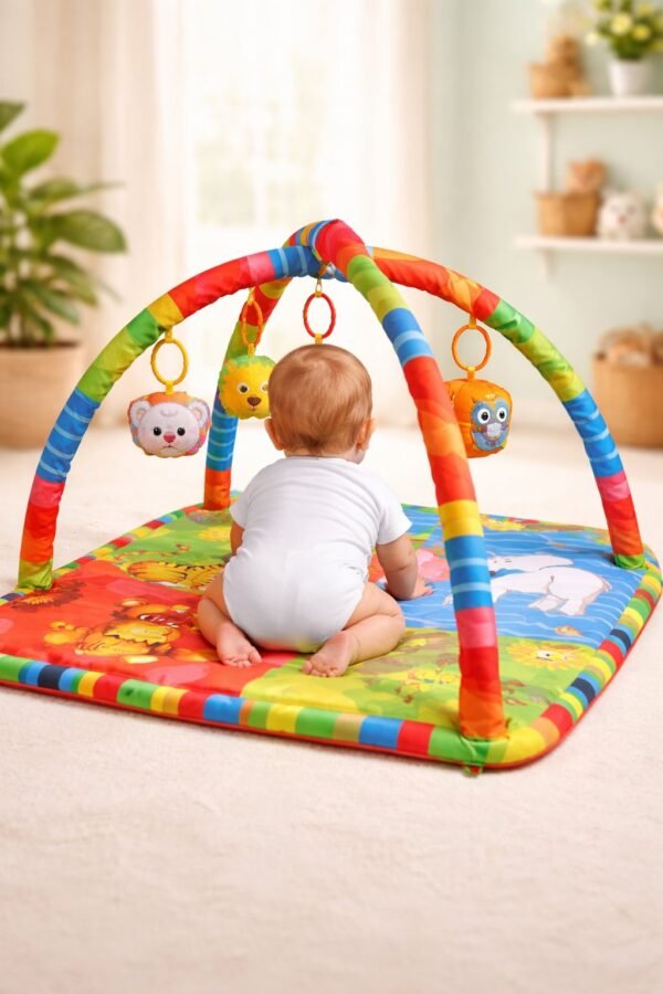 Oyuncaklı Aktivite Minderi 1-3 Aylık Bebekler İçin Sevimli Tasarımlar renkli ve oyuncaklı oyun alanı - Gorsel 4