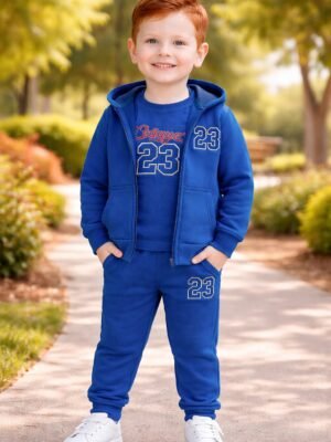 Pamuklu Erkek Çocuk Yazlık Kapşonlu Yelek ve Eşofman Takımı, rahat ve hafif