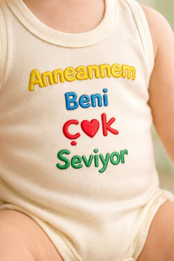 Krem Renk Sıfır Kollu Bebek Body Çıtçıtlı Günlük Giyim, rahat ve kolay giydirme - Gorsel 3