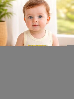 Krem Renk Sıfır Kollu Bebek Body Çıtçıtlı Günlük Giyim, rahat ve kolay giydirme