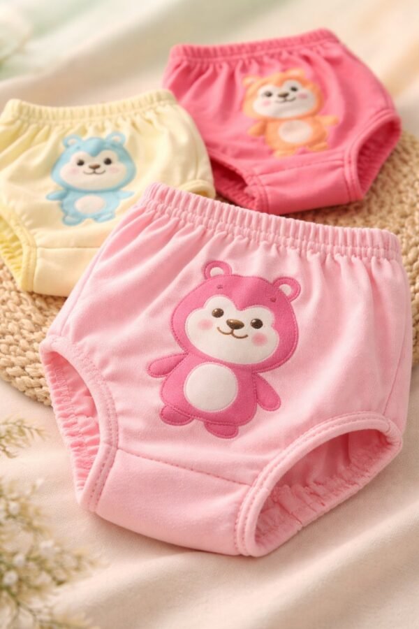 Unisex Ayıcık Baskılı İç Giyim Külot Seti Kız Çocuk İç Giyim Rahatlık - Gorsel 2