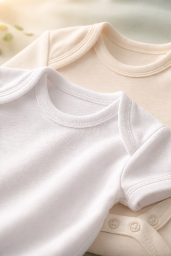 Unisex Jakar Desenli 2'li Yarım Kol Bebek Body Beyaz Ekru Konforlu ve Dayanıklı - Gorsel 3