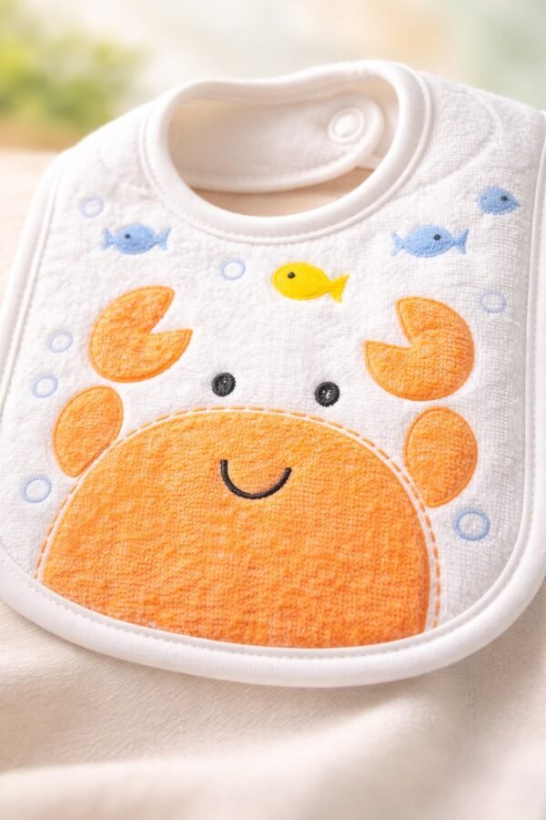 Unisex Yengeç Baskılı Bebek Önlüğü, bebek araç gereçleri, rahat ve dayanıklı - Gorsel 3