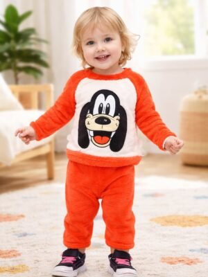 Kalın Dokulu Bebek Takım Uzun Kollu Renkli 6-18 Ay Erkek Bebek Giyim