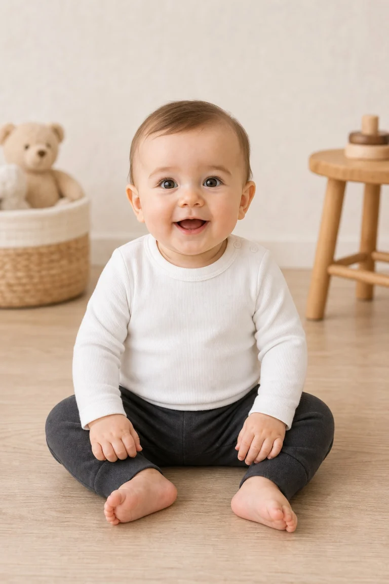 Unisex Uzun Kollu Pamuklu Bady 3-9 Ay