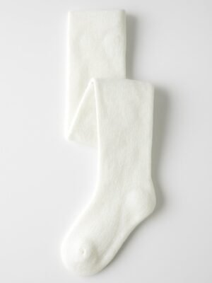 Termal Beyaz Kız Çocuk Külotlu Çorap - Almira Bebek