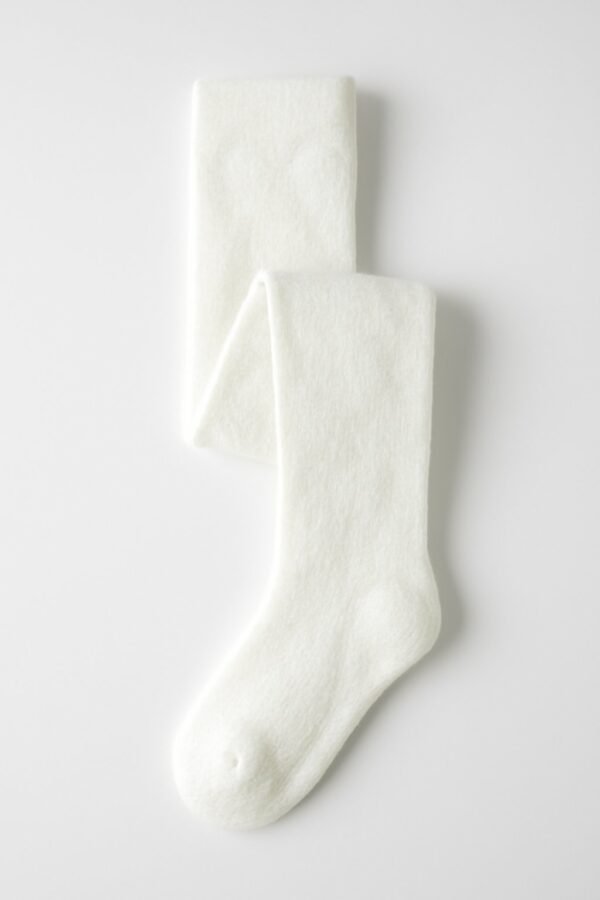 Termal Beyaz Kız Çocuk Külotlu Çorap - Almira Bebek