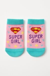 Kız Çocuksüper Girl Baskılı Bebek Patik Çorap