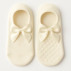 Kız Çocuk Fiyonklu Silikon Destekli Babet Çorap