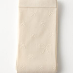 Kız Çocuk Fiyonklu İnce Külotlu Çorap, Beyaz, Nefes Alabilir ve Rahat