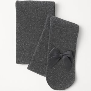 Kız Çocuk Simli Fiyonklu Külotlu Çorap Renkli ve Şık Detaylar