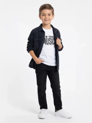 Erkek Çocuk Gemunio Baskılı -keten Gömlekli 2li Takım - Almira Bebek