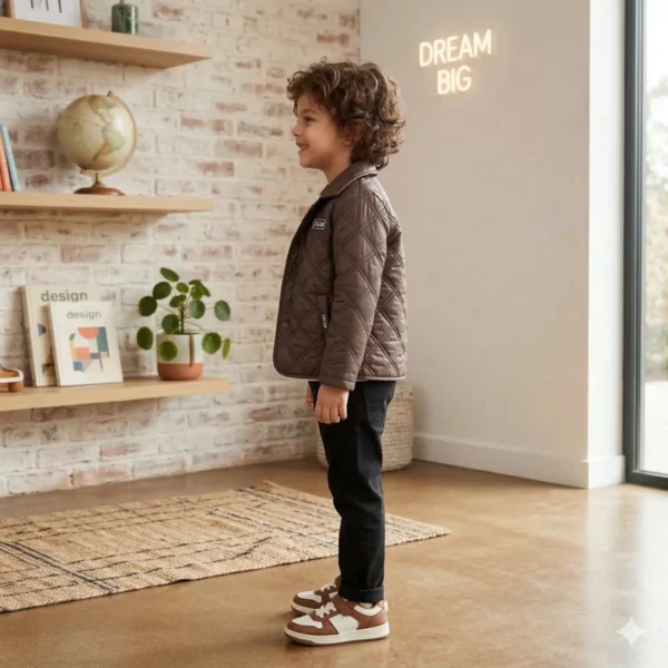 Erkek Çocuk Dreaming Baskılı-tişörtlü-kapitone Montlu- Kot Pantolonlu 3lü Takım - 2. görsel