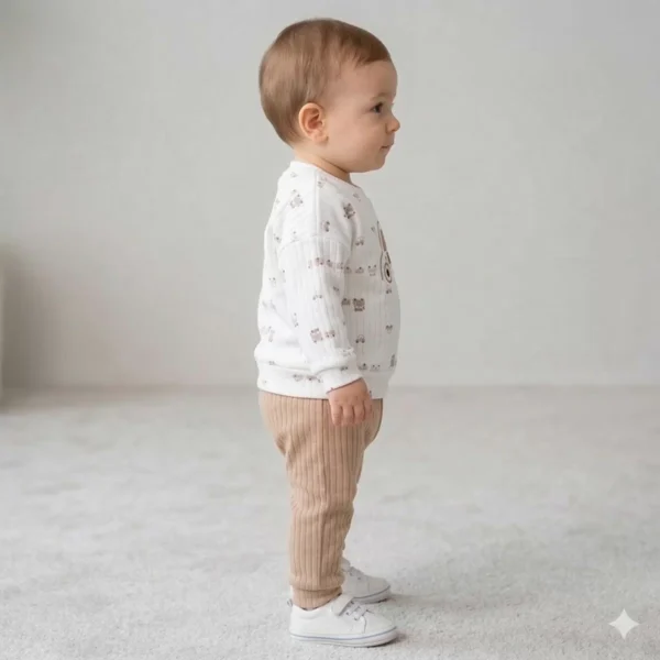 Erkek Bebek Araba Baskılı Fitilli 2li Takım - 2. görsel