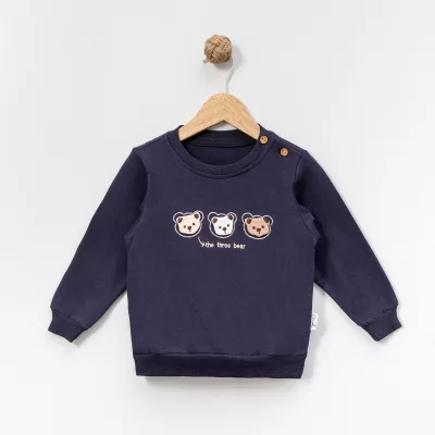 Erkek Çocuk The Thres Animals Yazılı Hayvan Figürlü Uzun Kollu Sweat - 4. görsel