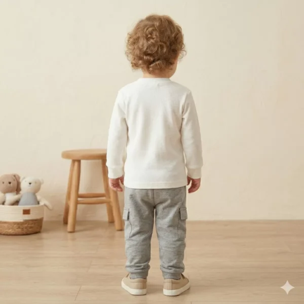 Unisex Uzun Kollu-bisiklet Yaka-pamuklu-fitilli Bady - 3. görsel