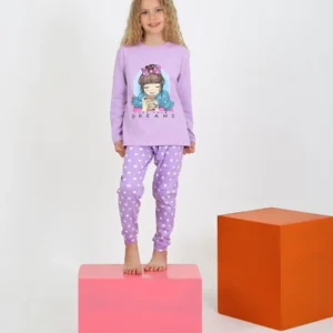 Kız Çocuk Let Your Dreams Fiyonklu Pijama Takımı