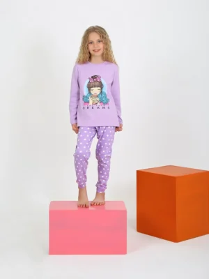 Kız Çocuk Let Your Dreams Fiyonklu  Pijama Takımı - Almira Bebek