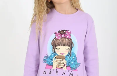 Kız Çocuk Let Your Dreams Fiyonklu  Pijama Takımı - 3. görsel