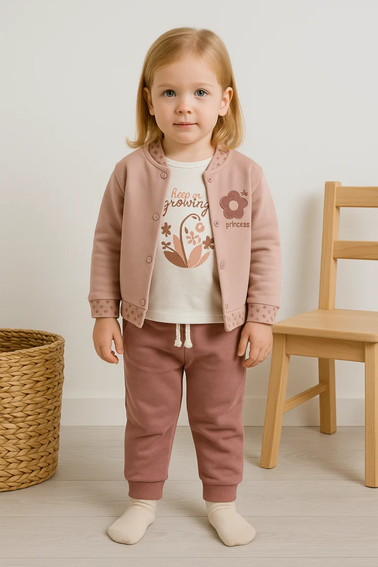 Kız Çocuk Kolej Ceketli Keep On growing Yazılı Uzun Kollu sweat Pantolon Takım