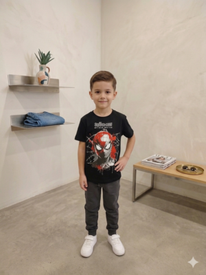 Erkek Çocuk Spiderman Baskılı Kısa Kollu Tişört - Almira Bebek