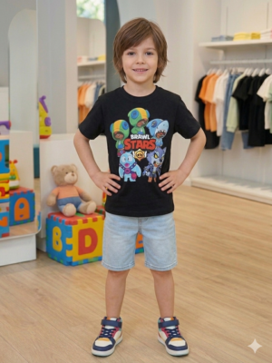 Erkek Çocuk Brawl Stars Baskılı Erkek Çocuk Tişört - Almira Bebek