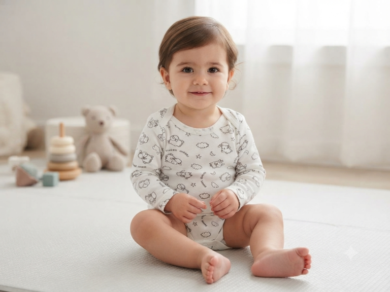 Unisex Kuzucuk Baskılı Uzun Kollu Pamuklu Çıtçıtlı Bady - 2. görsel