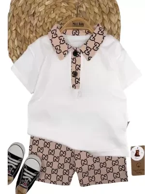 Erkek Çocuk Polo Yakalı -düğmeli -şortlu Takım - Almira Bebek