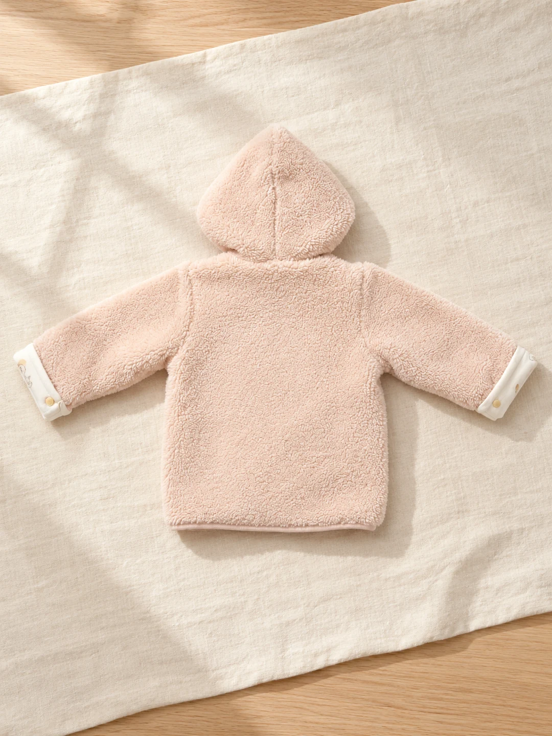 Kız bebek Peluş Kapşonlu Önden Fermuarlı Mont - Alternatif ürün görünümü - Almira Bebek