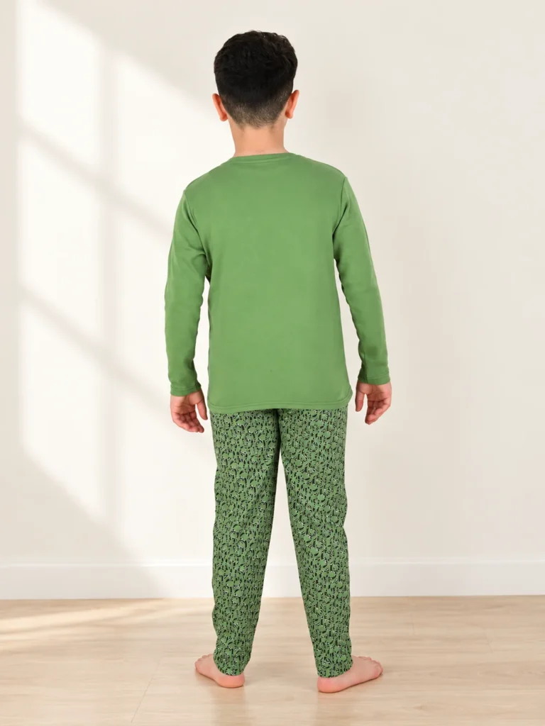 Erkek Çocuk Game Dangerous Yazılı Ayıcık Baskılı Pijama takımı - Alternatif ürün görünümü - Almira Bebek