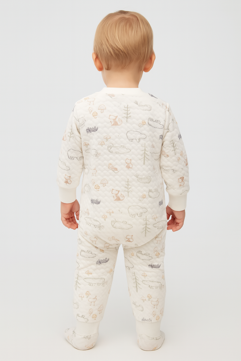 Unisex Hayvan Baskılı Fermuarlı Organik Uyku Tulumu - 2. görsel