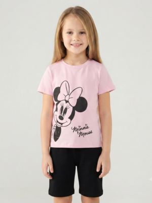 Kız Çocuk Minnie Mouse Baskılı Kısa Kollu Tişört - 3. görsel