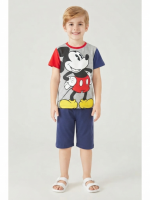 Erkek Çocuk Mickey Baskılı Kısa Kollu Tişört Şort Takım - Almira Bebek