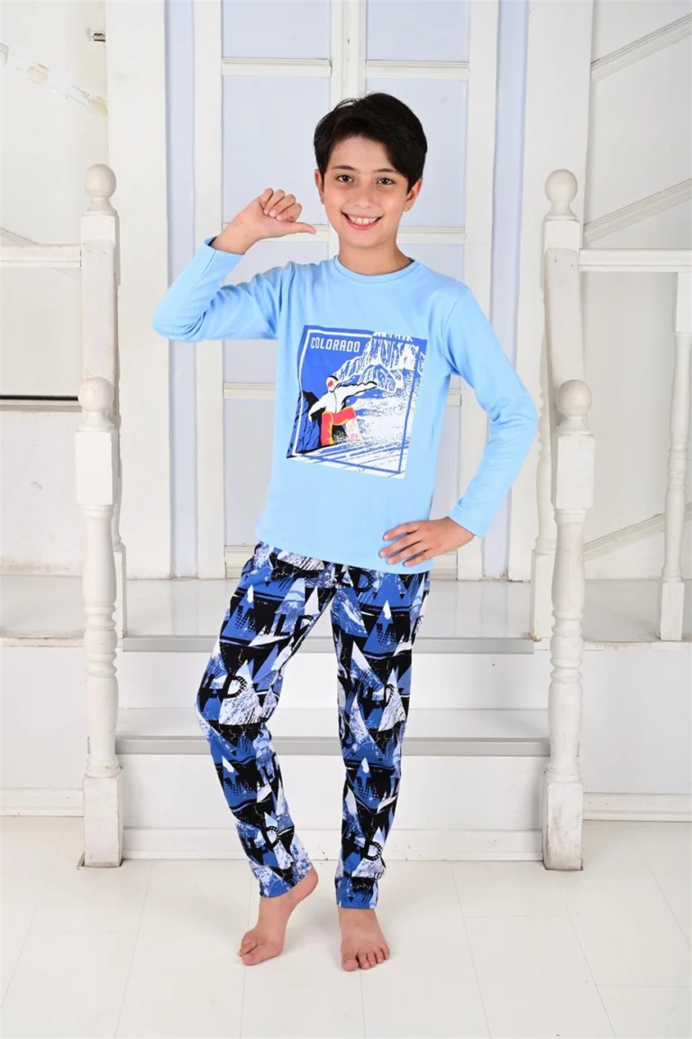 Erkek Çocuk Colarado Yazılı Uzun Kollu Pijama takımı