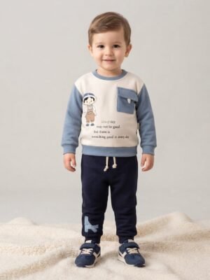 Erkek Bebek Ceoli- Şapkalı Çocuk Baskılı 2 Li Takım - Almira Bebek
