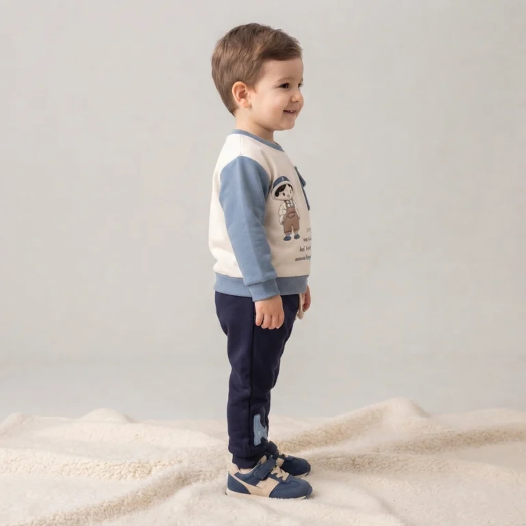 Erkek Bebek Ceoli- Şapkalı Çocuk Baskılı 2 Li Takım - 3. görsel