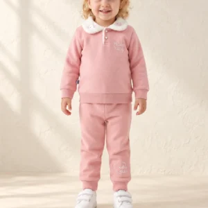 Kız Bebek Hello Kitty Yazılı yakası Peluş Şardonlu Takım - Konsept ürün fotoğrafı - Almira Bebek